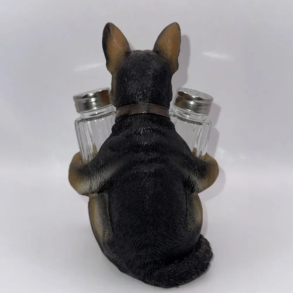 German Shepherd Dog Holding Salt & Pepper Set - Picture 3 of 8